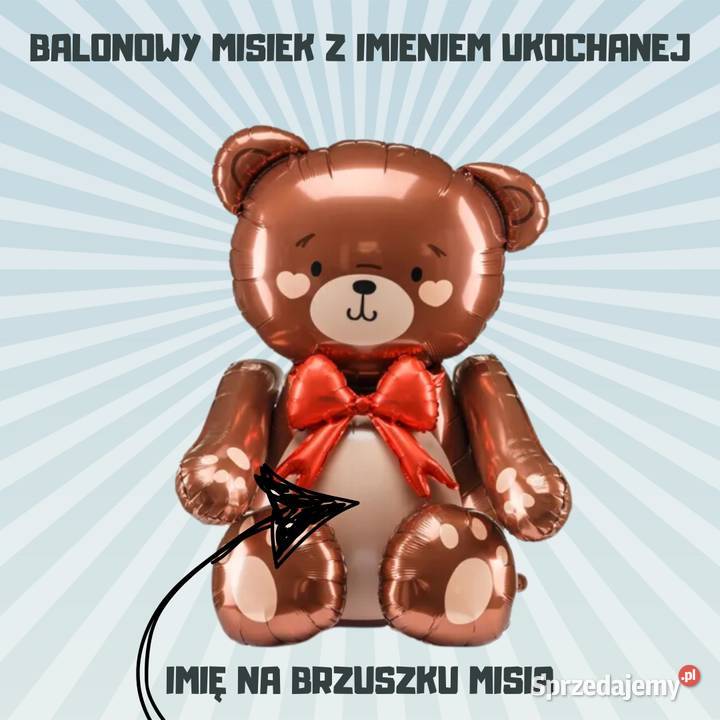 Miś balonowy z imieniem ukochanej prezent na śląskie Katowice
