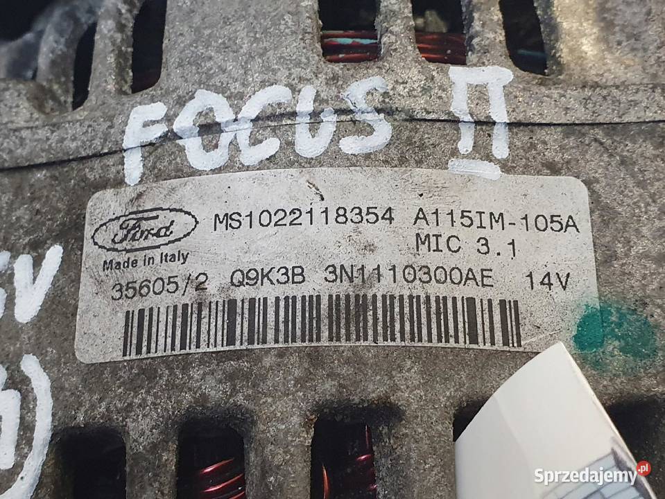 ALTERNATOR Ford Focus MK2 16 16V MS1022118354 lubelskie Chełm