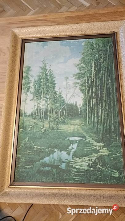 Dwa Ładne stare obrazy Reprodukcja Warszawa