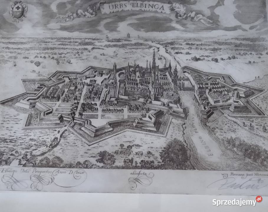 Historyczny Elbląg piękna rycina Gdańsk sprzedam