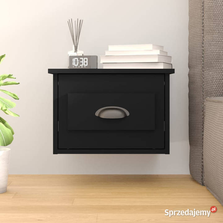 Wisząca szafka nocna czarna 415x36x28 WM816378 mazowieckie