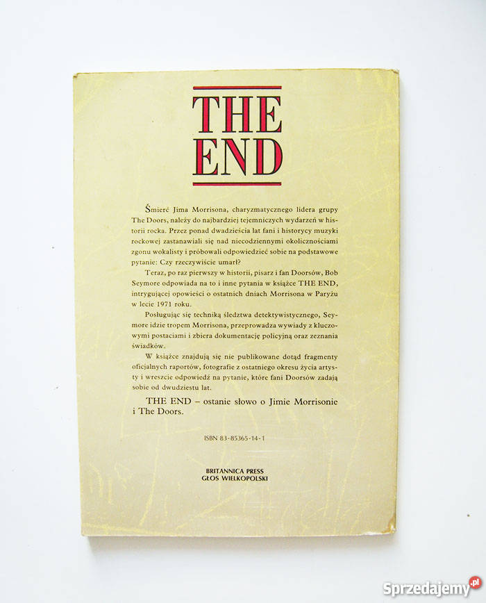 The end Jim Morrison książka Bob Seymor Katowice