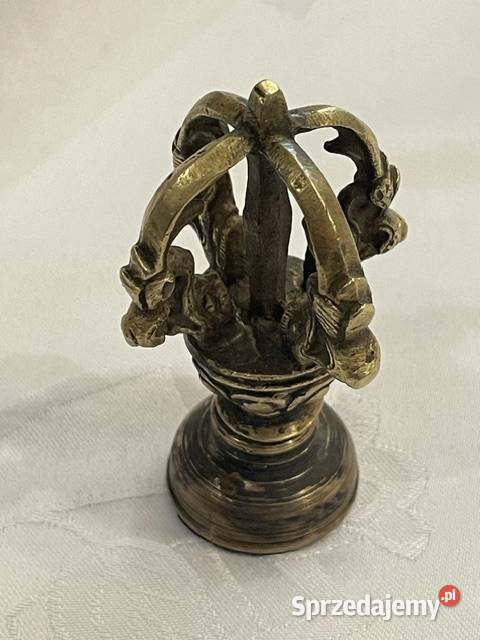 Zabytkowy mosiężny stempel z Gwiazdą Dawida i Kraków
