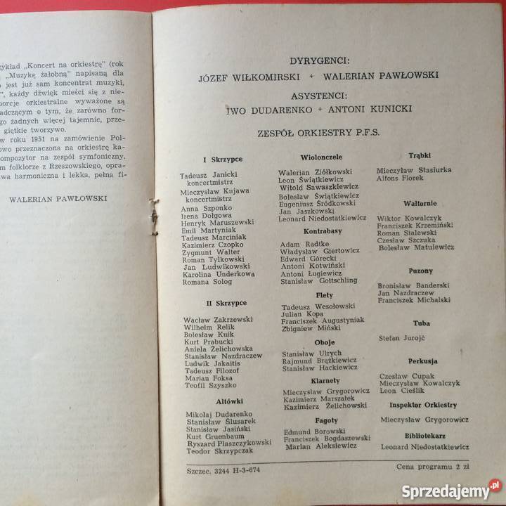 759 Programy Filharmonii w Szczecinie zachodniopomorskie Szczecin sprzedam