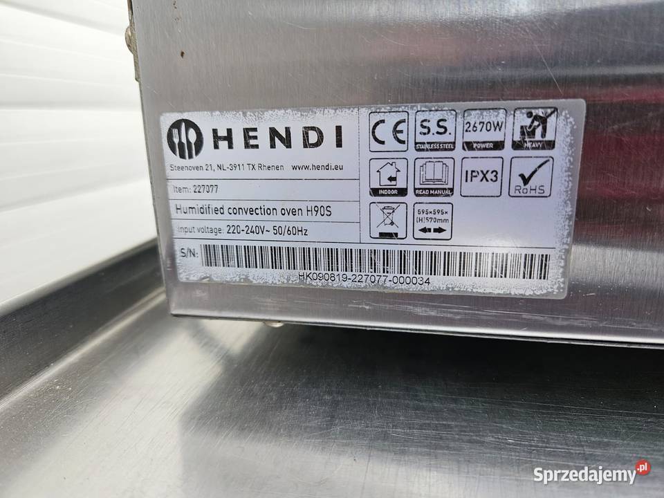 Piec konwekcyjny z nawilżaniem H90S HENDI 227077