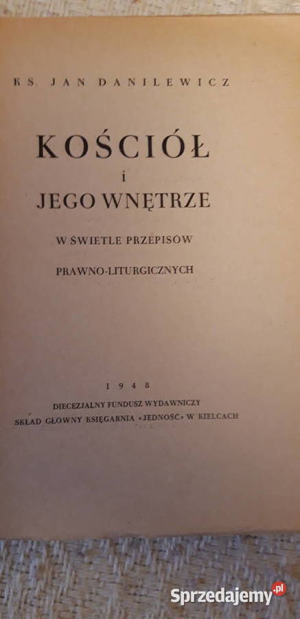 Kościół i jego wnętrze w świetle przepisów KsJ wielkopolskie Iwno sprzedam