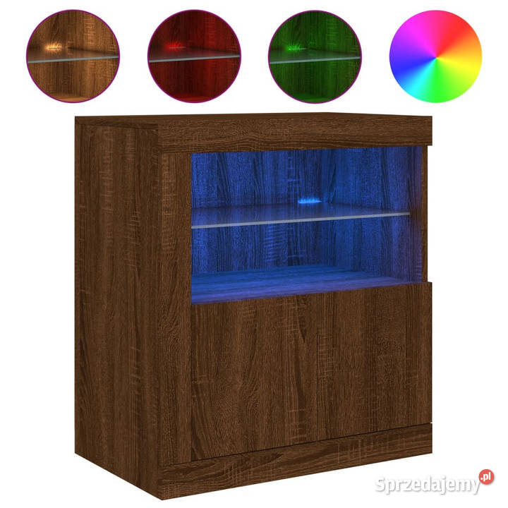 Szafka z oświetleniem LED brązowy dąb 605x37x67 Warszawa