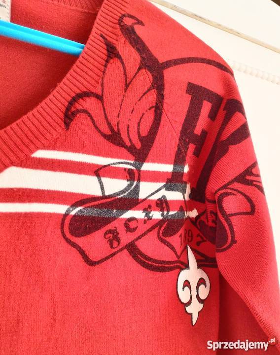 Sweter ONLY S czerwony retro vintage dekolt Rozmiar 36(S) Szczecin