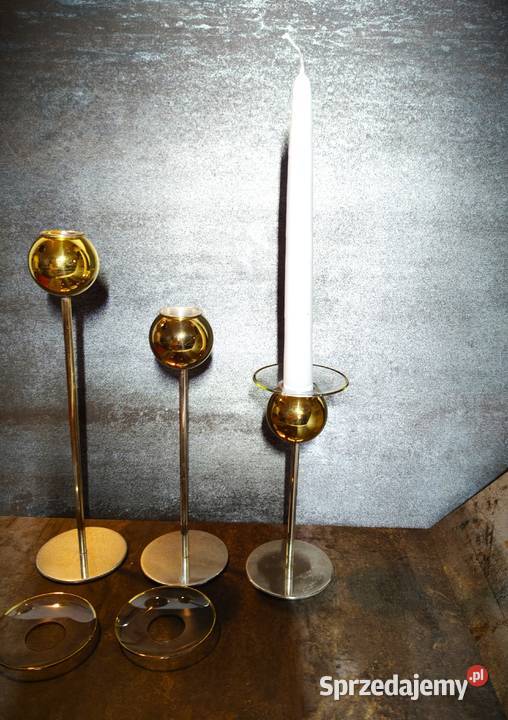 Świeczniki Niemcy lata 60 metalvintage Kalisz