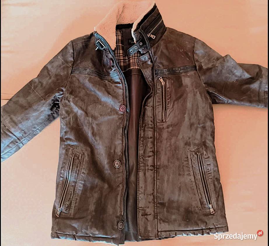 Kurtka Skórzana Kultowej Marki River Skin r ML Rozmiar L Poraj