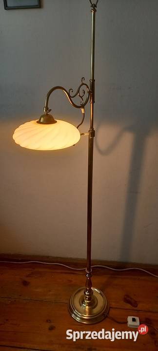 Mosiężna lampa podłogowa z ozdobnym ruchomym łódzkie Skierniewice