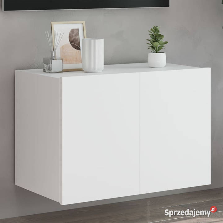 Ścienna szafka TV z LED biała 60x35x41 WM837302 Warszawa