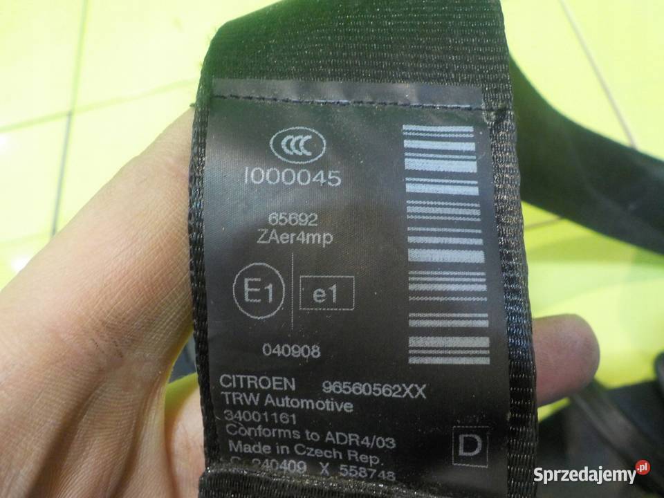 CITROEN C5 III 09r pas bezpieczenstwa prawy osobowe