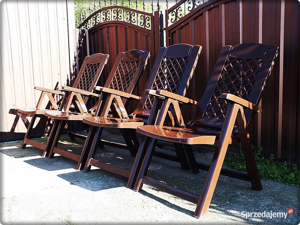 Komplet Krzesło Leżak ogrodowy składany Poduszki tworzywo sztuczne