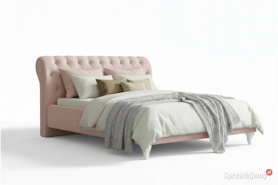 Eleganckie białe Łóżko BRUNO 1 180x200 Pikowane 180cm Dom i Ogród Lublin