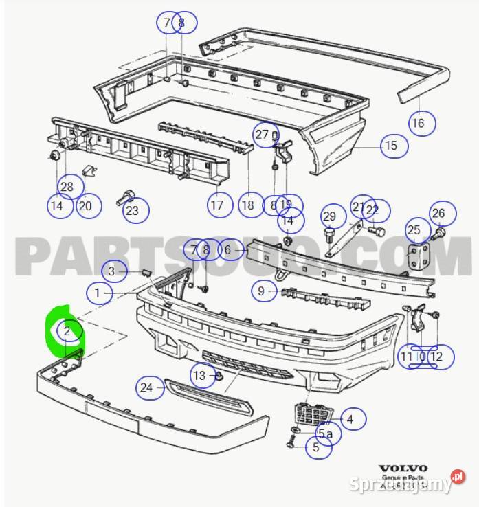 Listwa w zderzak Volvo 440 460 3433204 84660 dolnośląskie Mielęcin sprzedam