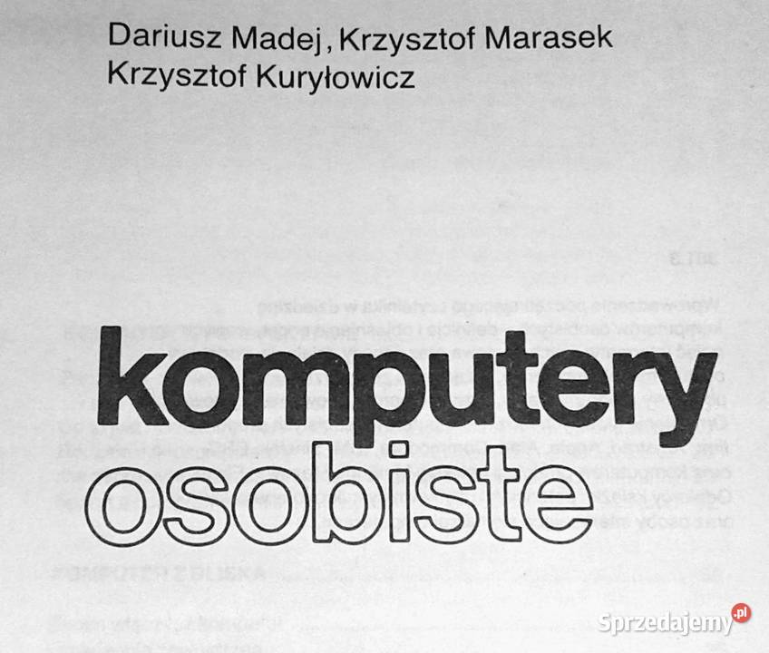 Komputery osobiste D Madej K Marasek K Chełm