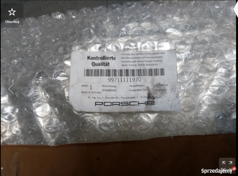 Obejma tłumika środkowego Porsche 997 991 Pilzno