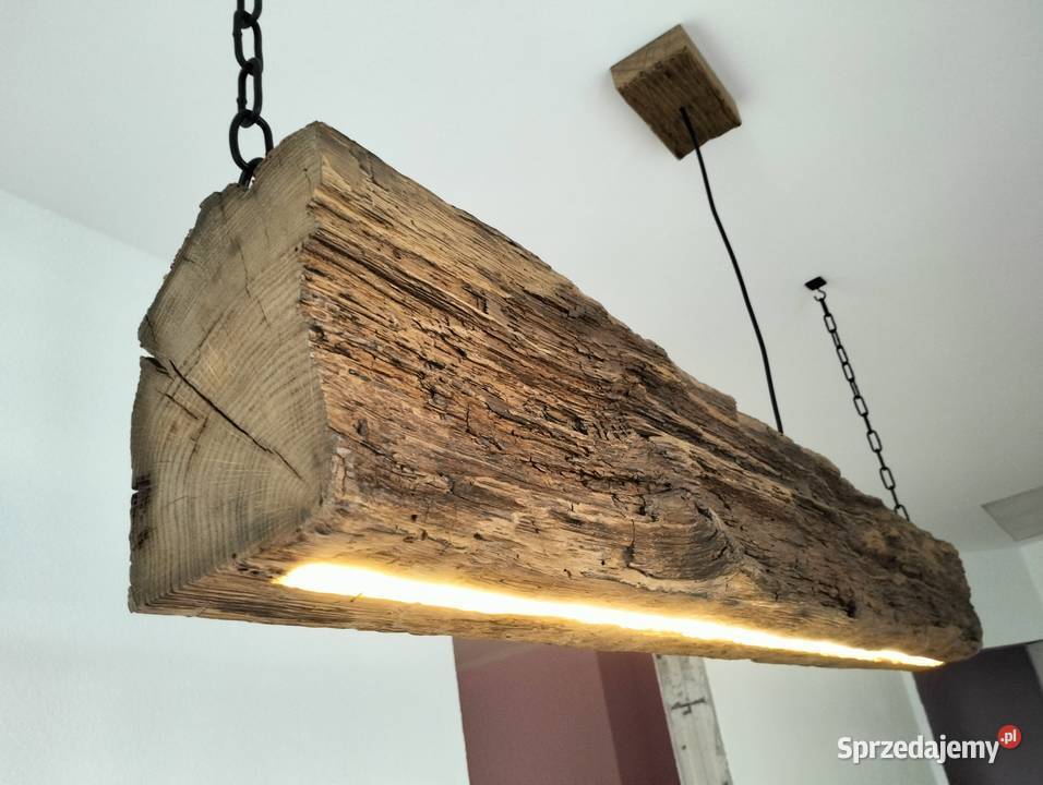 Drewniana wisząca lampa Led dębowa starabelka w Bytów