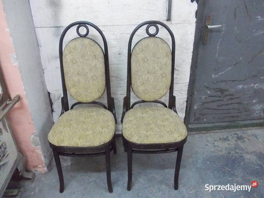 Stare drewniane krzesła gięte 2 PRL vintage Bielsko-Biała sprzedam