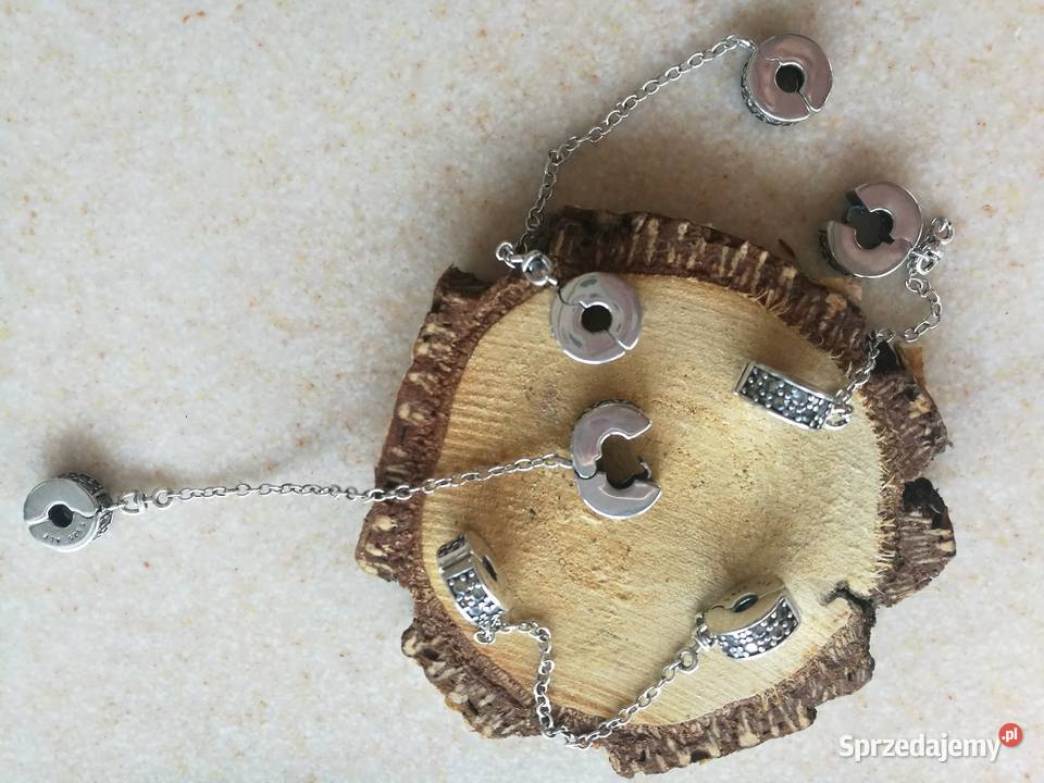 Pandora łańcuszek zabezpieczający Moments klips srebrne Warszawa sprzedam