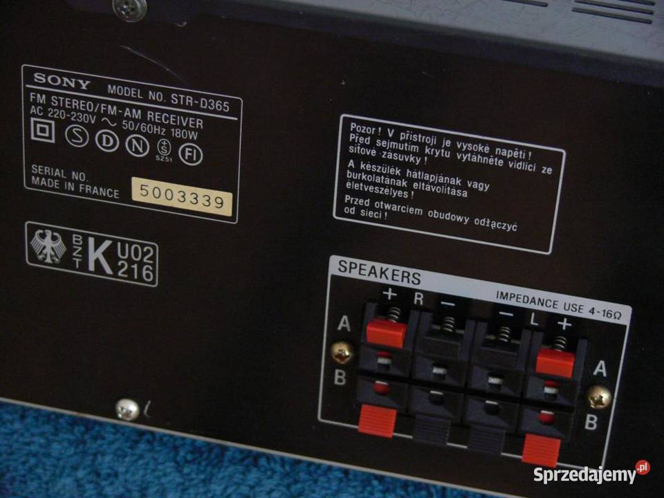 Amplituner Sony STRD365 RDS mocny i sprawny Jasło