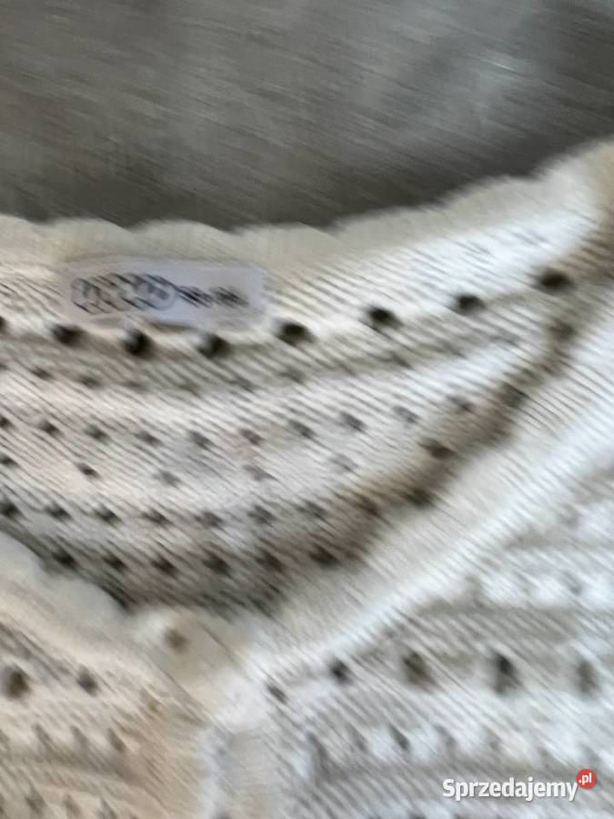 Sweter bolerko ażurowe białe kremowe Jasło