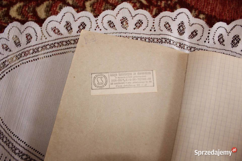 Książka kancelaryjna ze skorowidzem w kratkę PRL Chorzów