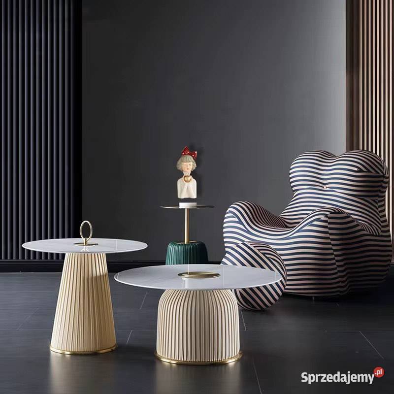 Złoty stolik kawowy Premium Nadia z kamiennym małopolskie Nowy Sącz