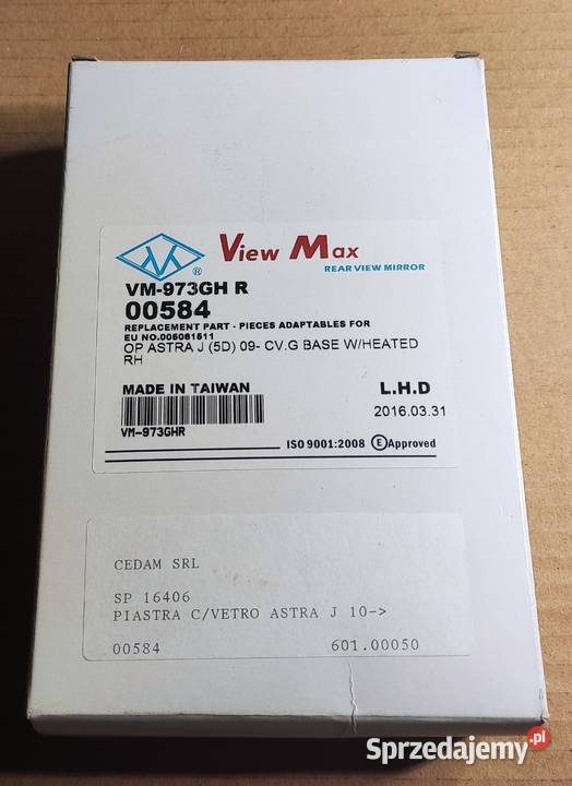 Lusterko Prawe Opel Astra J 09 14 vm973ehpr View Tychy