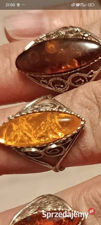 Filigranowe metalowe pierścionki PRL 1 sztuka zachodniopomorskie