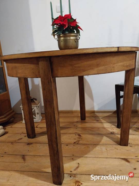 Stół okragly prl retro vintage ciezki rozkladany pomorskie Gdańsk