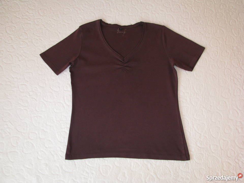 Brązowa koszulka bluzka z krótkim rękawem Tshirt