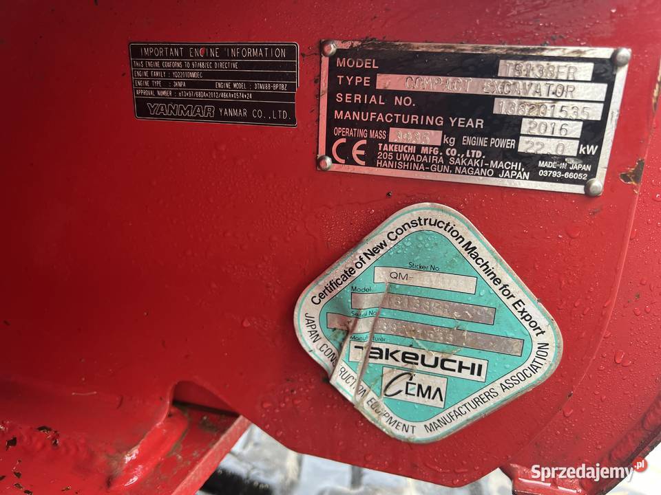 Takeuchi FR 138 2016 stan dbd sprzedam