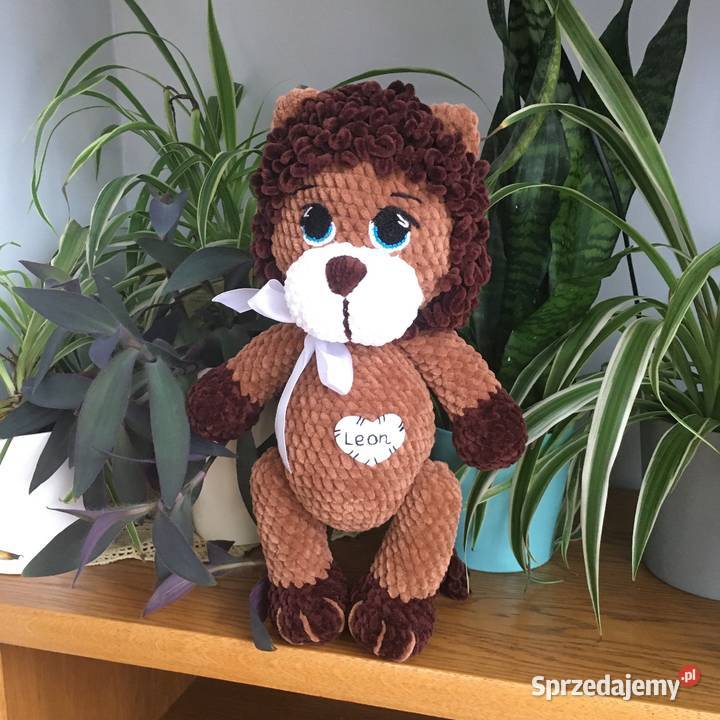 Lew maskotka na szydełku handmade rękodzieło Ruda Śląska