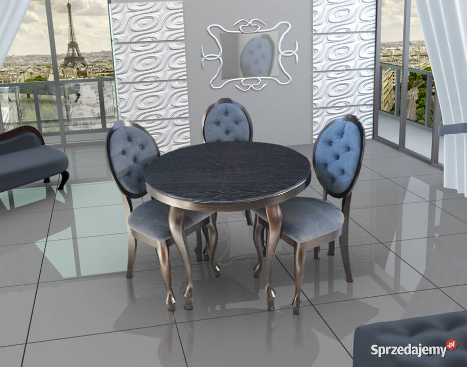 Stół LUDWIK Fi 10040 6 krzeseł BONA pikowanych Stoły z krzesłami