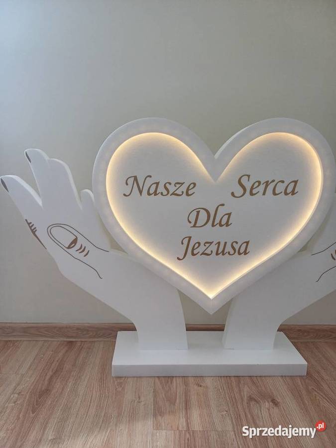 Serce z oświetleniem led dłonie dekoracja
