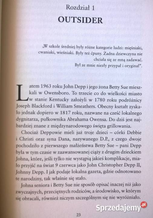 JOHNNY DEPP SEKRETNE ŻYCIE Nigel Goodall Proza i poezja Gorzów Wielkopolski