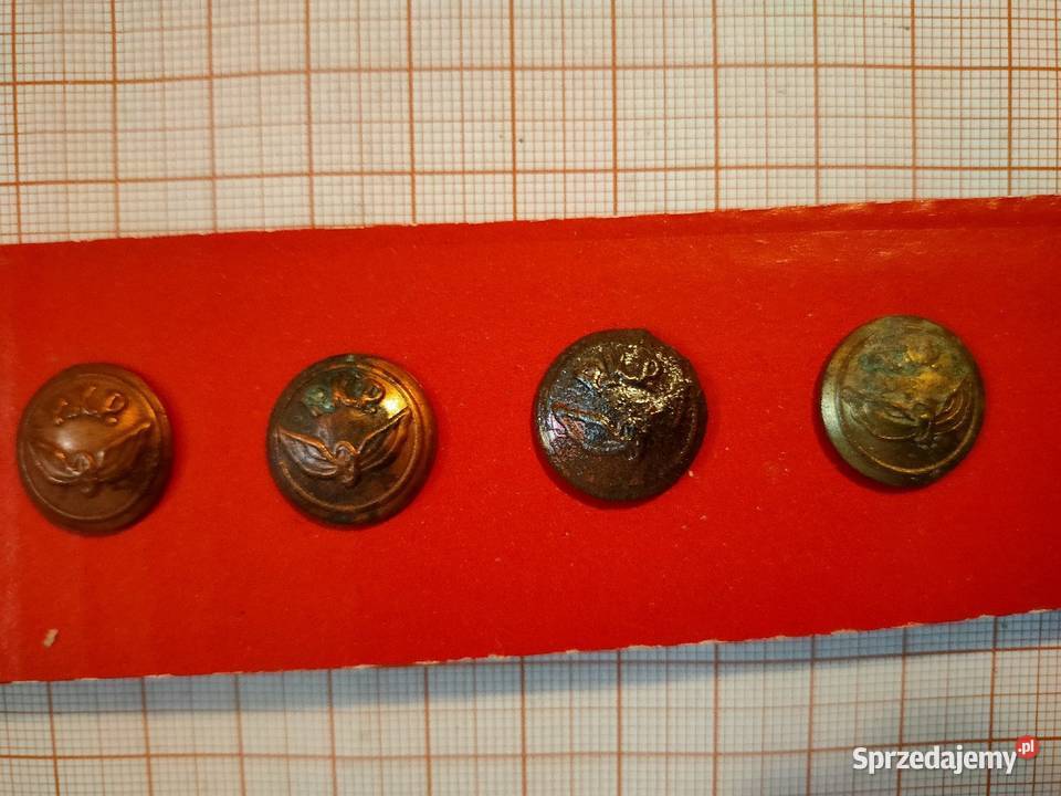Stare guziki PKP mały rozmiar Zestaw 8 sztuk Kościan sprzedam