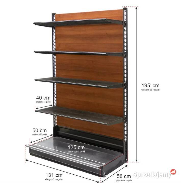 Regał sklepowy WANZL przyścienny 195x131 4półki podkarpackie Chmielów