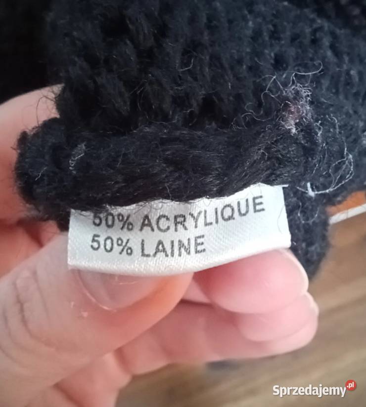 Czarny gruby ciepły sweter wełniany rozmiar L Rzeszów