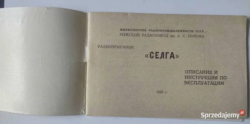Instrukcja Selga Radio przenośne tranzystor prod Serock