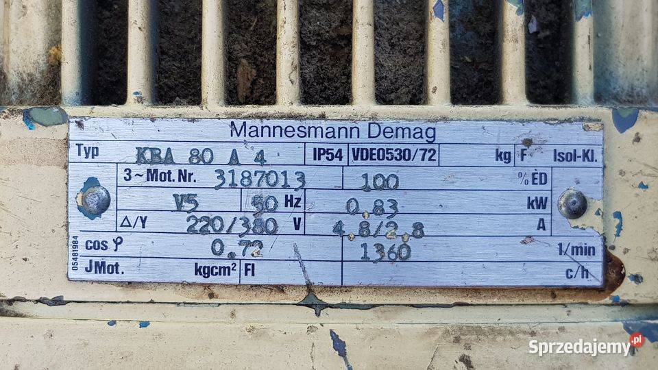 Uzywany w stanie silnik elektryczny z hamulcem