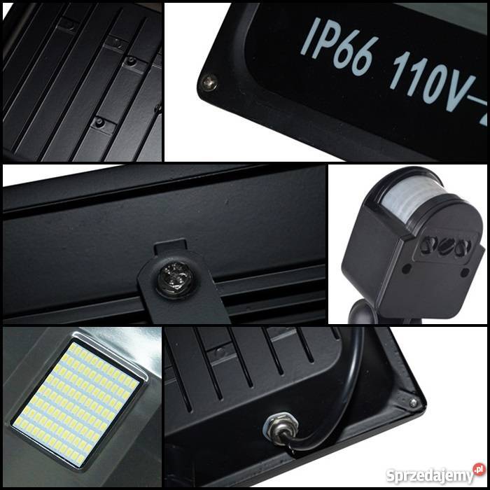 NAŚWIETLACZ LED SMD 100W CZUJNIK RUCHU HALOGEN Przasnysz