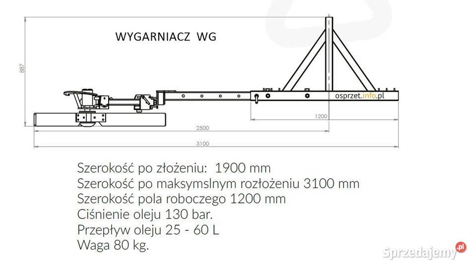Wygarniacz wymiatarka odgarniacz gałęzi WG Poznań sprzedam