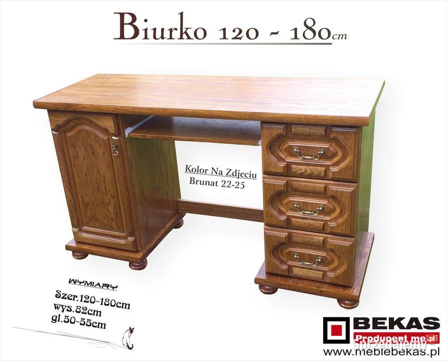 Stylowe Biurko Dwustronne Bekas Gabinetowe Dąb 82cm Łowicz