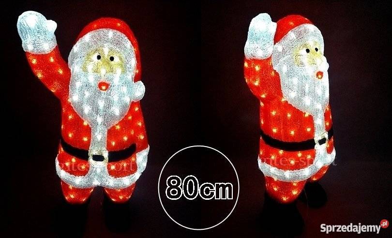 figurka DUŻY akrylowy mikołaj 85 świecąca ozdoba Kielce