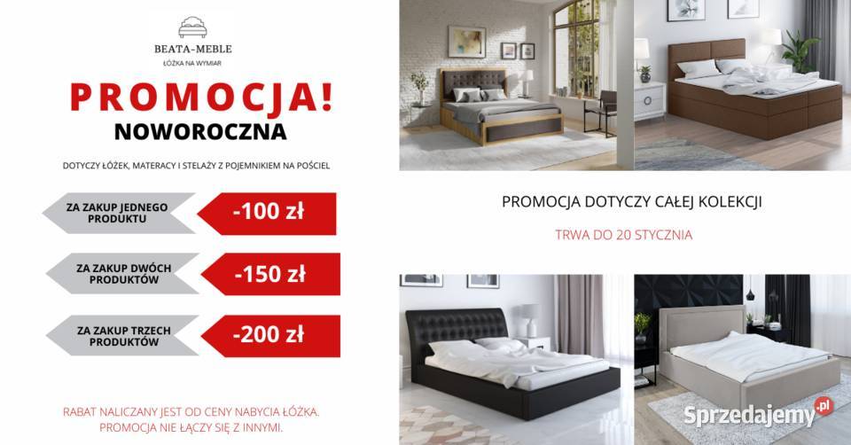 Klasyczne łoże FLORENCJA 200x200 z materacem sprzedam