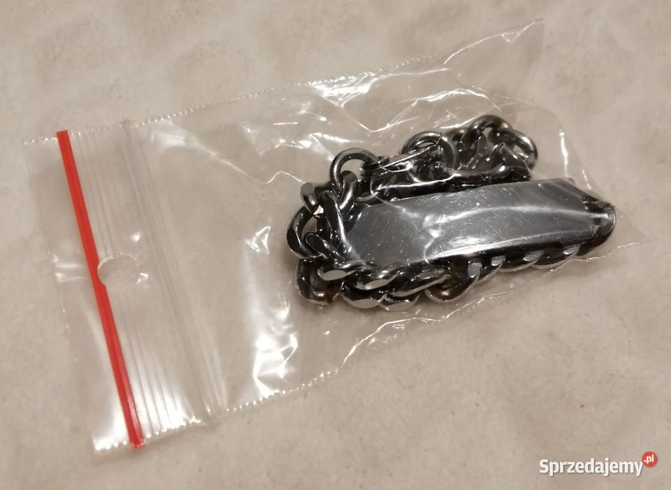 Bransoletka metalowa 20 łańcuszek blaszka 4 Czeladź