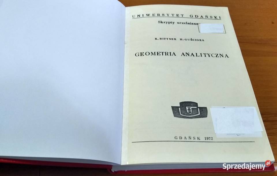 Geometria analityczna R Bittner H Guściora Gdańsk